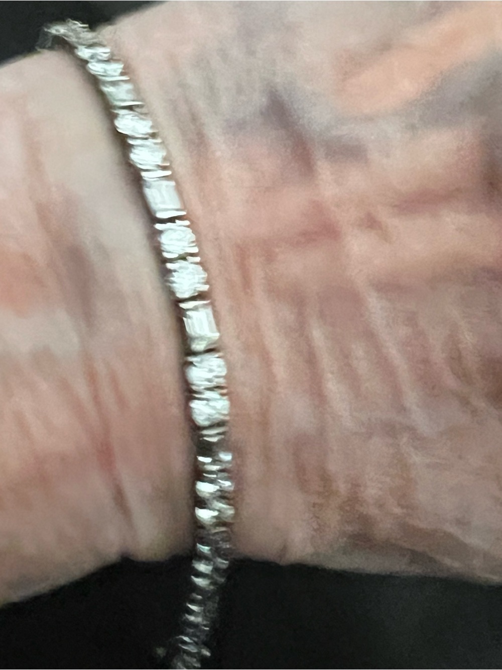 Sterling and CZ  Line Bracelet - Sparkling White Stones vintage. - Picture 14 of 14